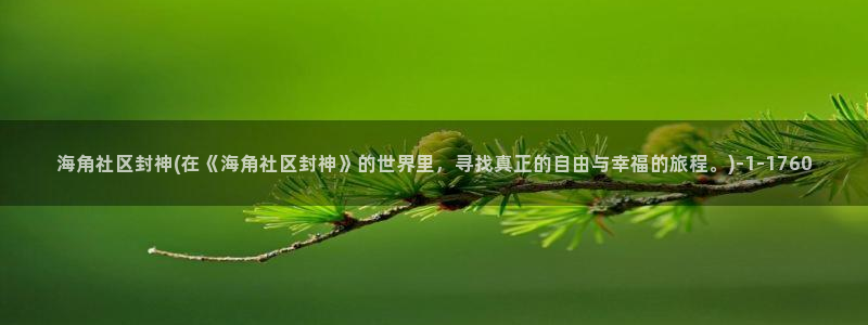 海角社区09：海角社区封神(在《海角社区封神》的世界里，寻找真正的自由与幸福的旅程。)